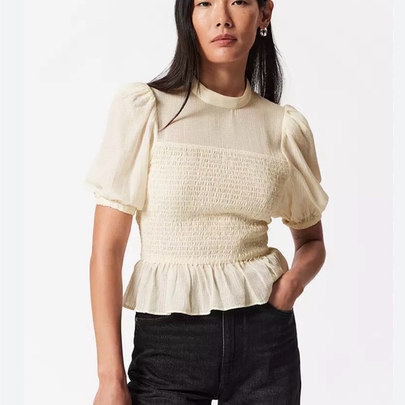 & Other Stories Tops - & Other Stories Cream Puff Sleeve Blouse- size 8